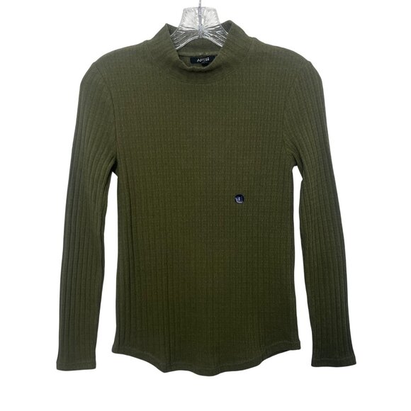 Apt 9 Ribbed Long Sleeve Turtleneck Sweater Womens Small Green New - Picture 1 of 6